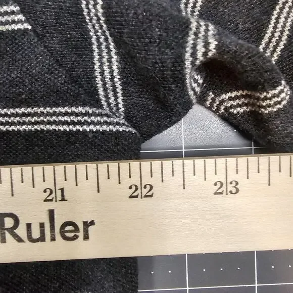 Vintage Polo Ralph Lauren Shirt Large Striped Gray Golf Preppy Casual Essential - Picture 7 of 8